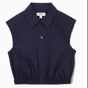 COS Women's Navy Sleeveless Crop Top